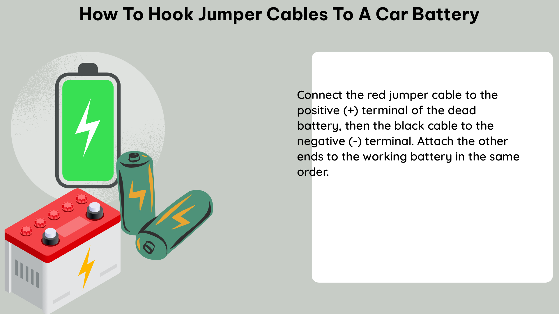 how to hook jumper cables to a car battery