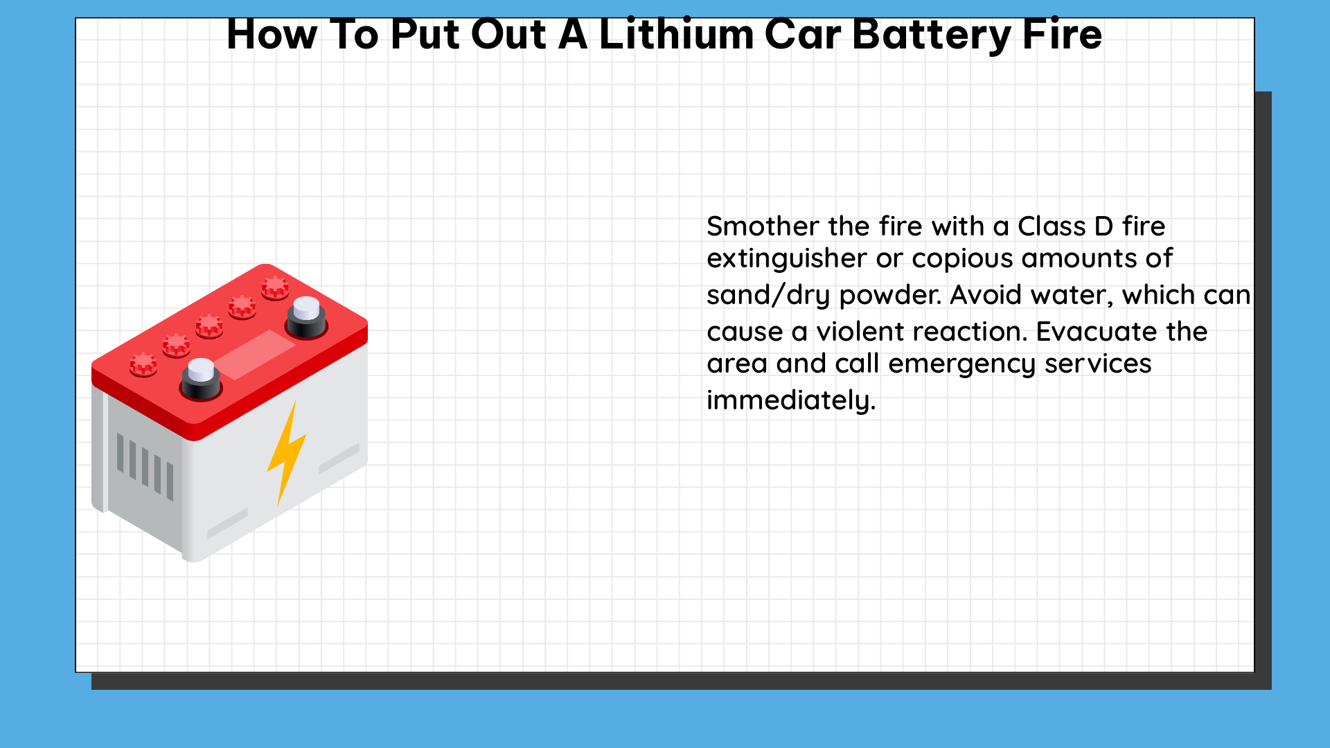 how to put out a lithium car battery fire