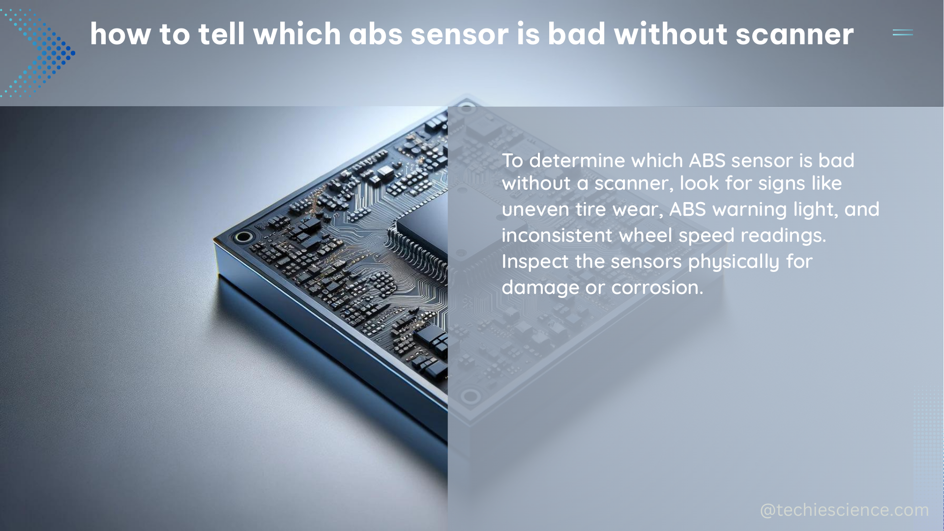 how to tell which abs sensor is bad without scanner