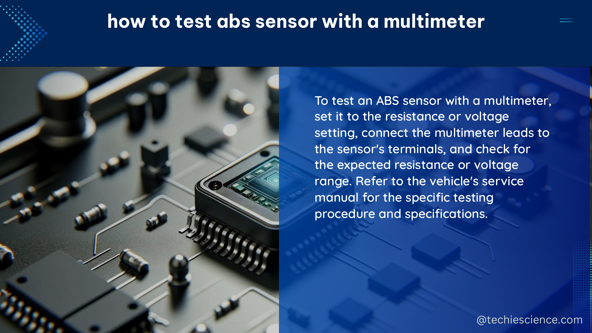 how to test abs sensor with a multimeter