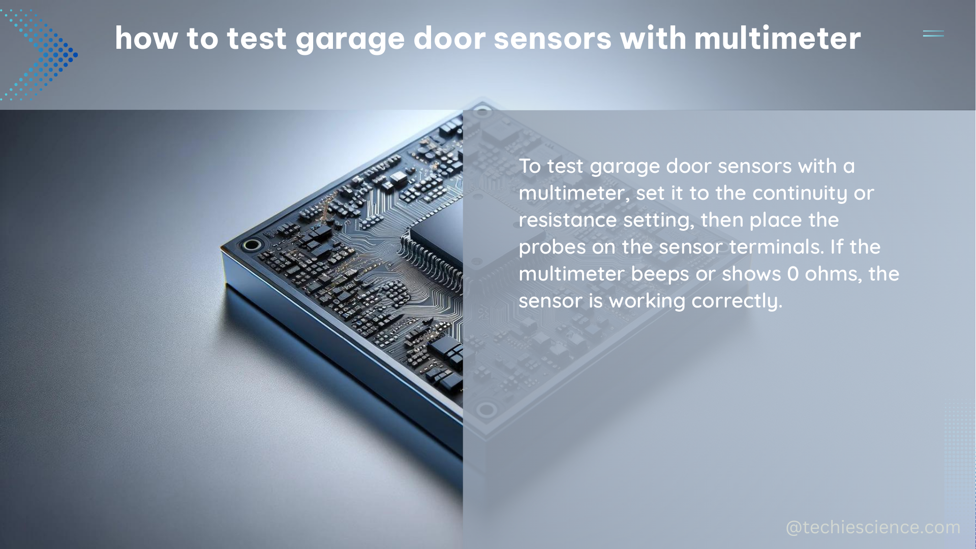 how to test garage door sensors with multimeter 5