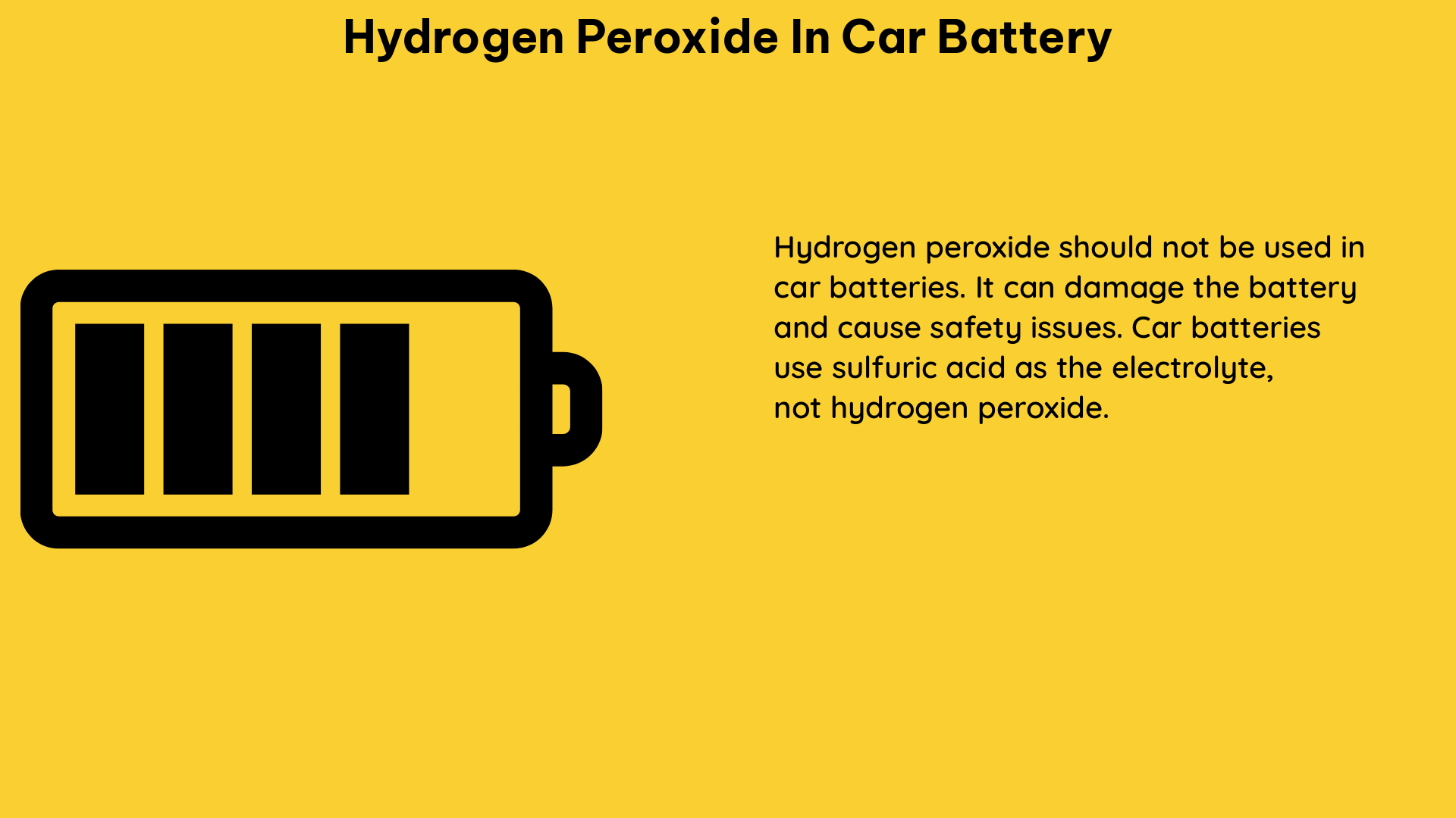 hydrogen peroxide in car battery