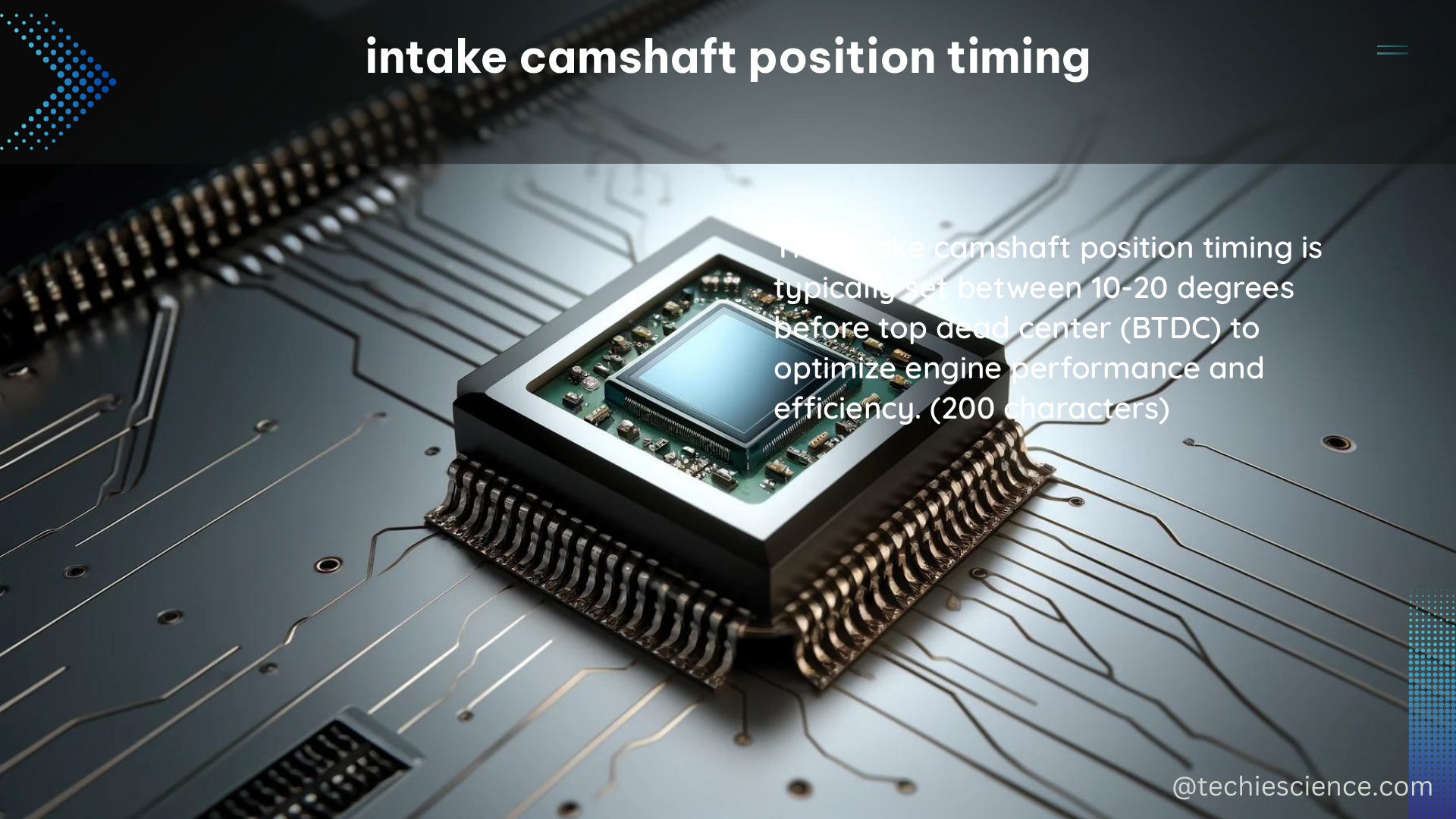 intake camshaft position timing