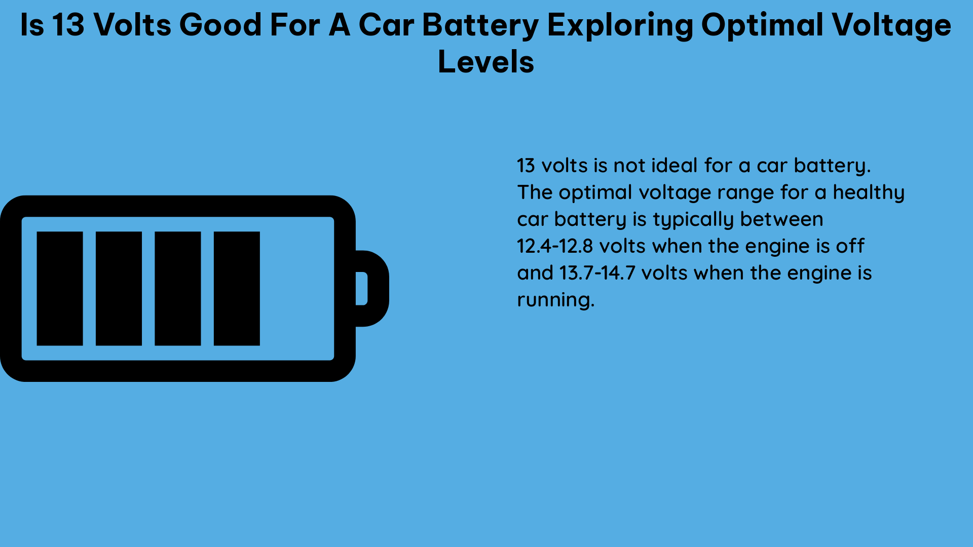 is 13 volts good for a car battery exploring optimal voltage levels