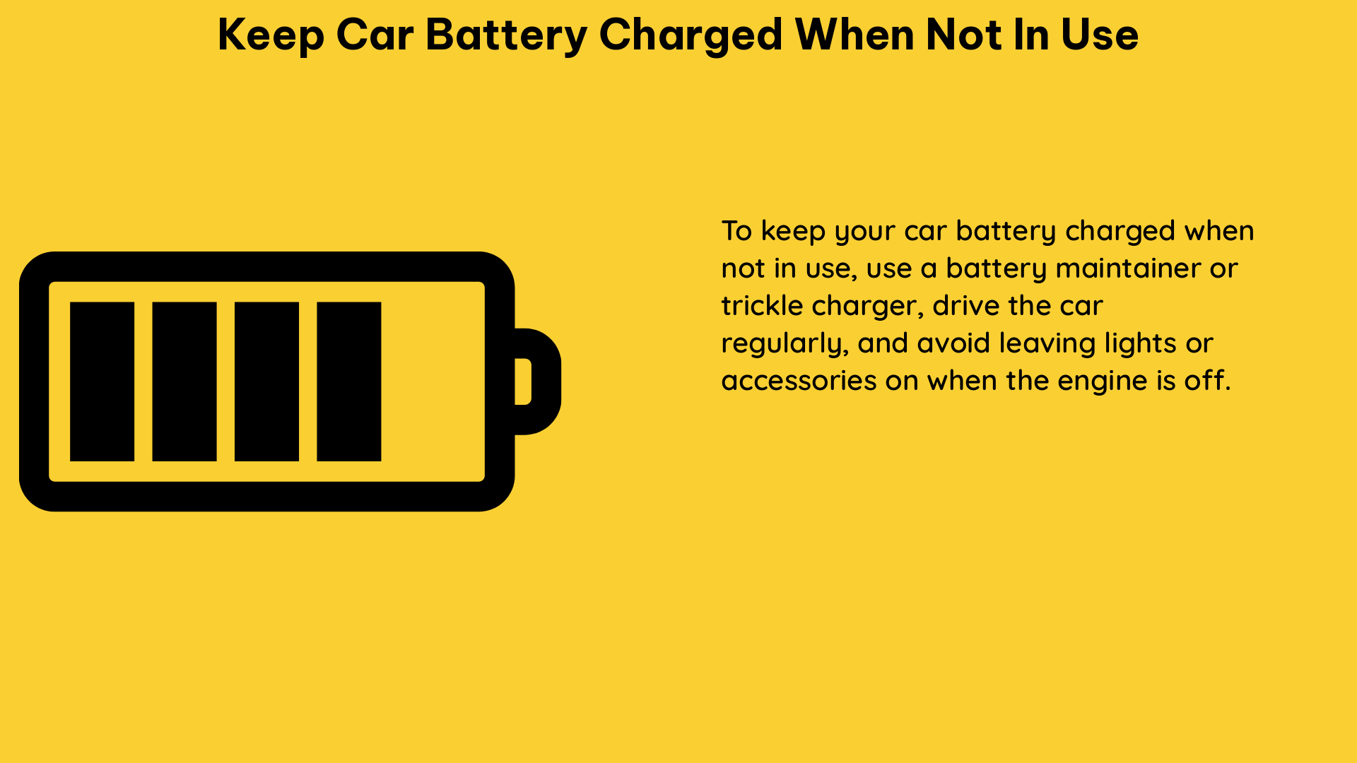 keep car battery charged when not in use