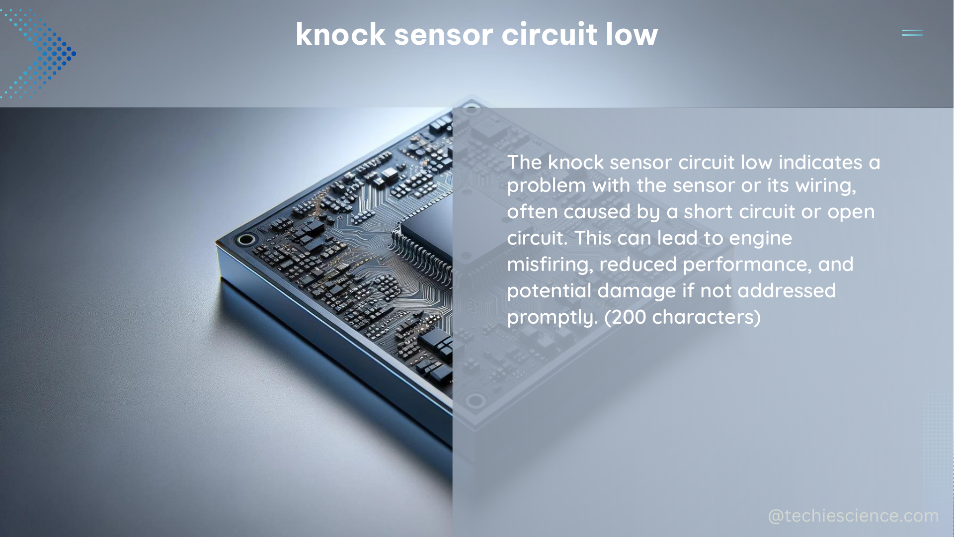 knock sensor circuit low