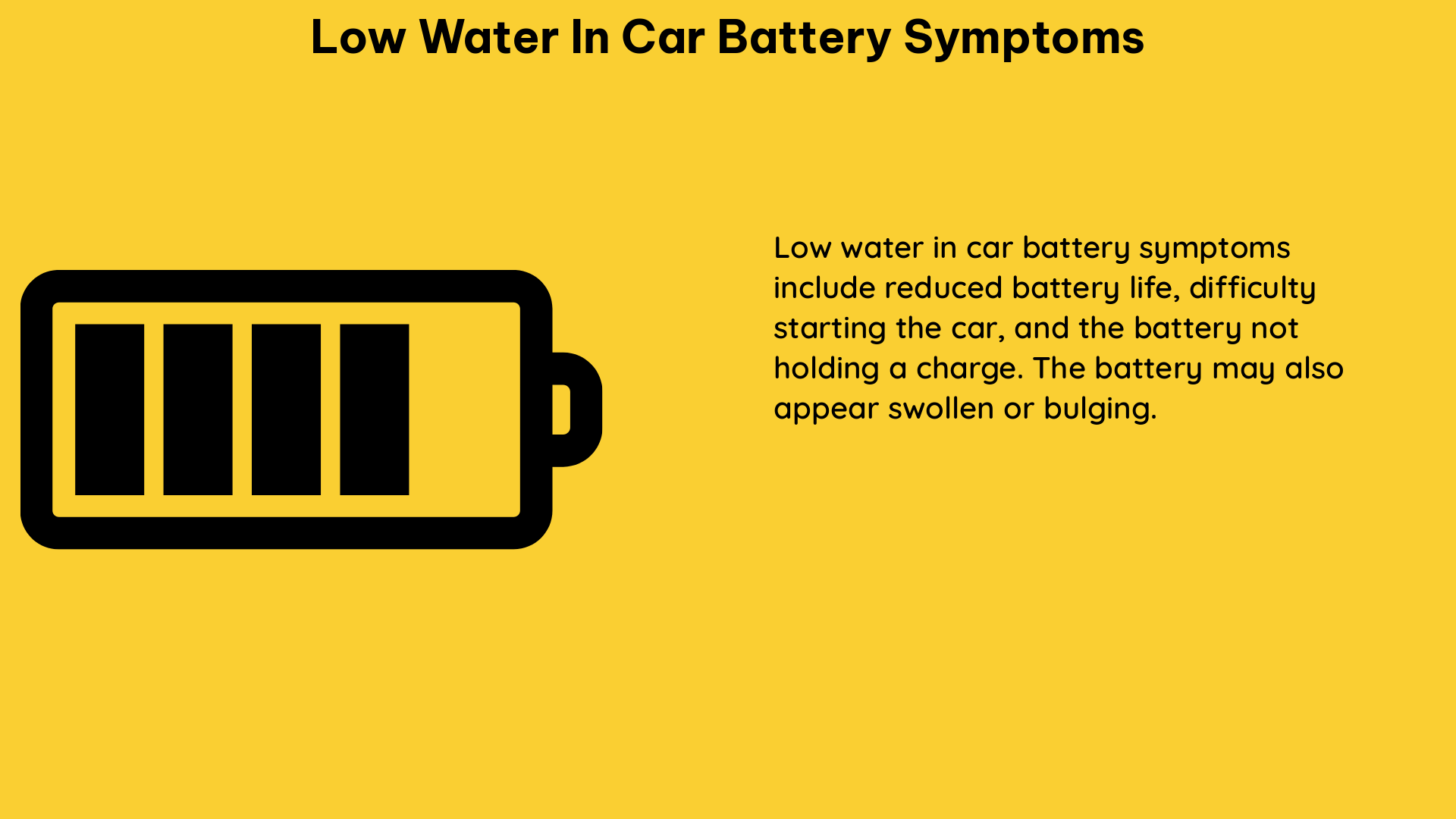 low water in car battery symptoms