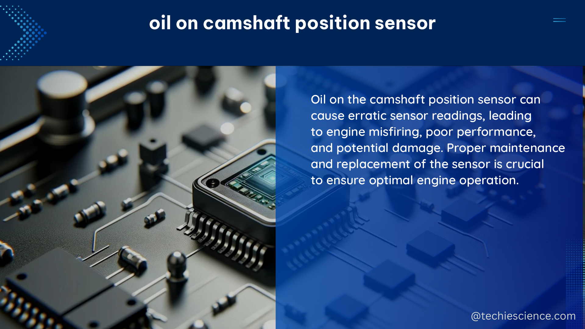 oil on camshaft position sensor