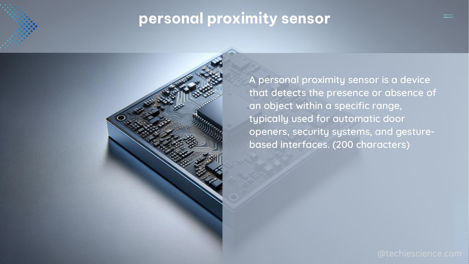 personal proximity sensor