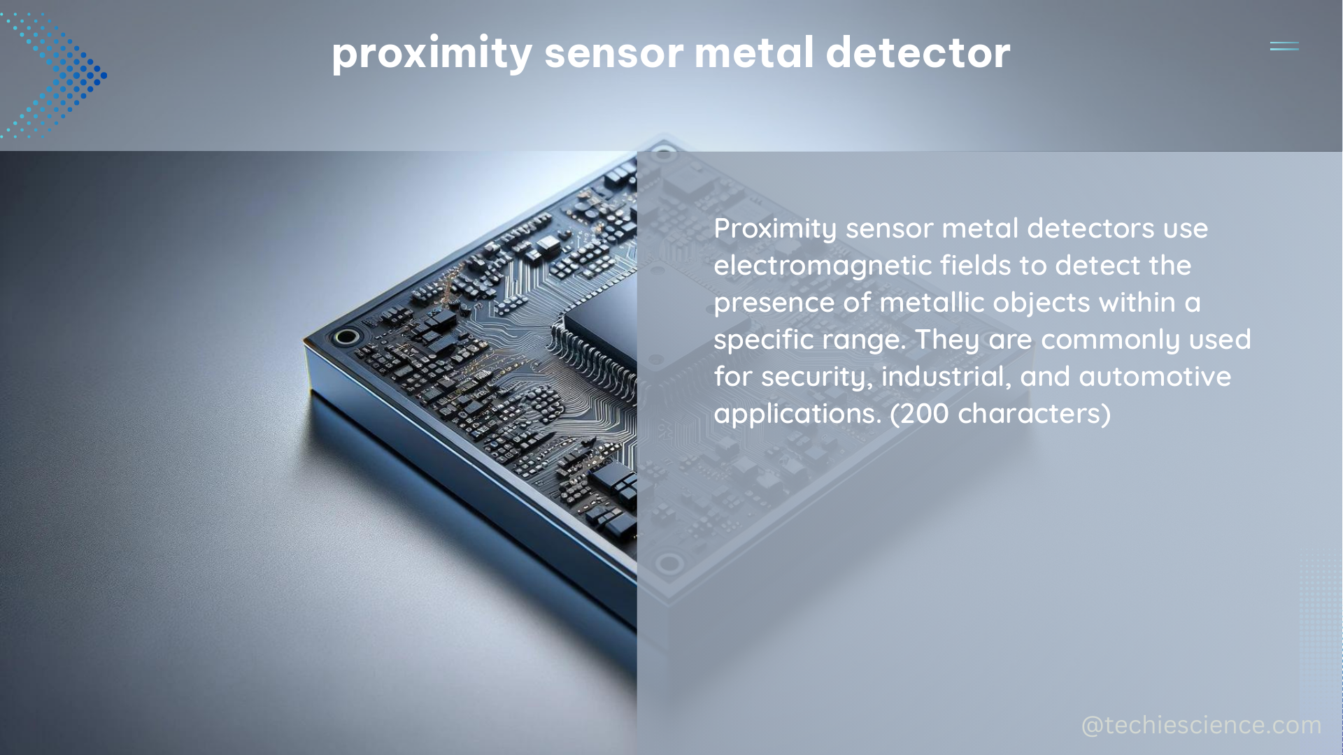 proximity sensor metal detector