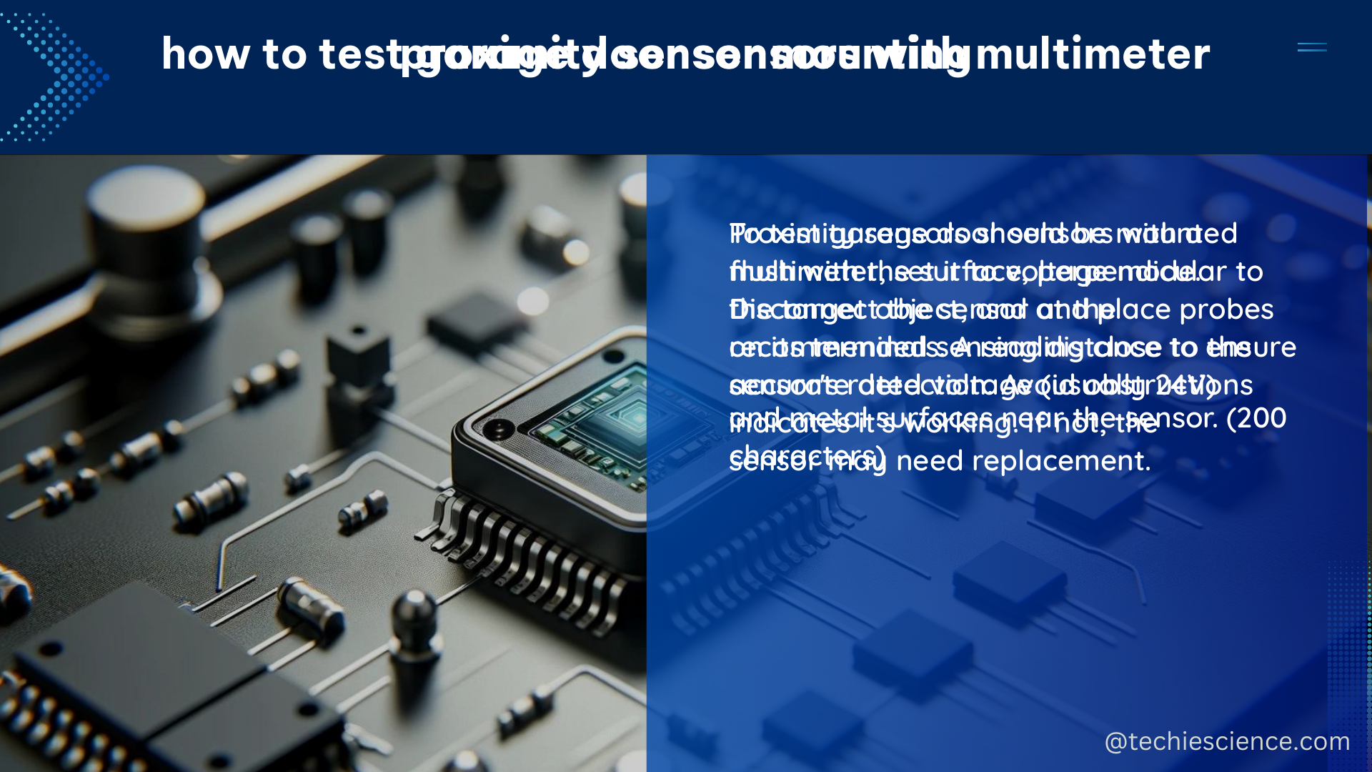 proximity sensor mounting