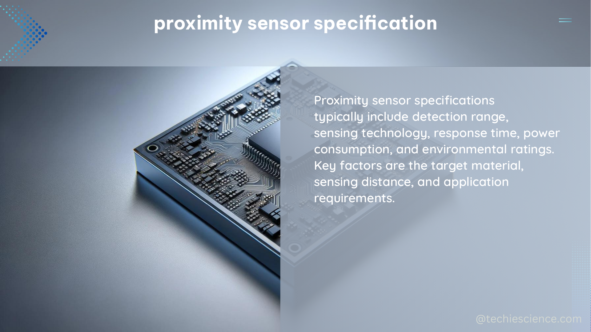 proximity sensor specification