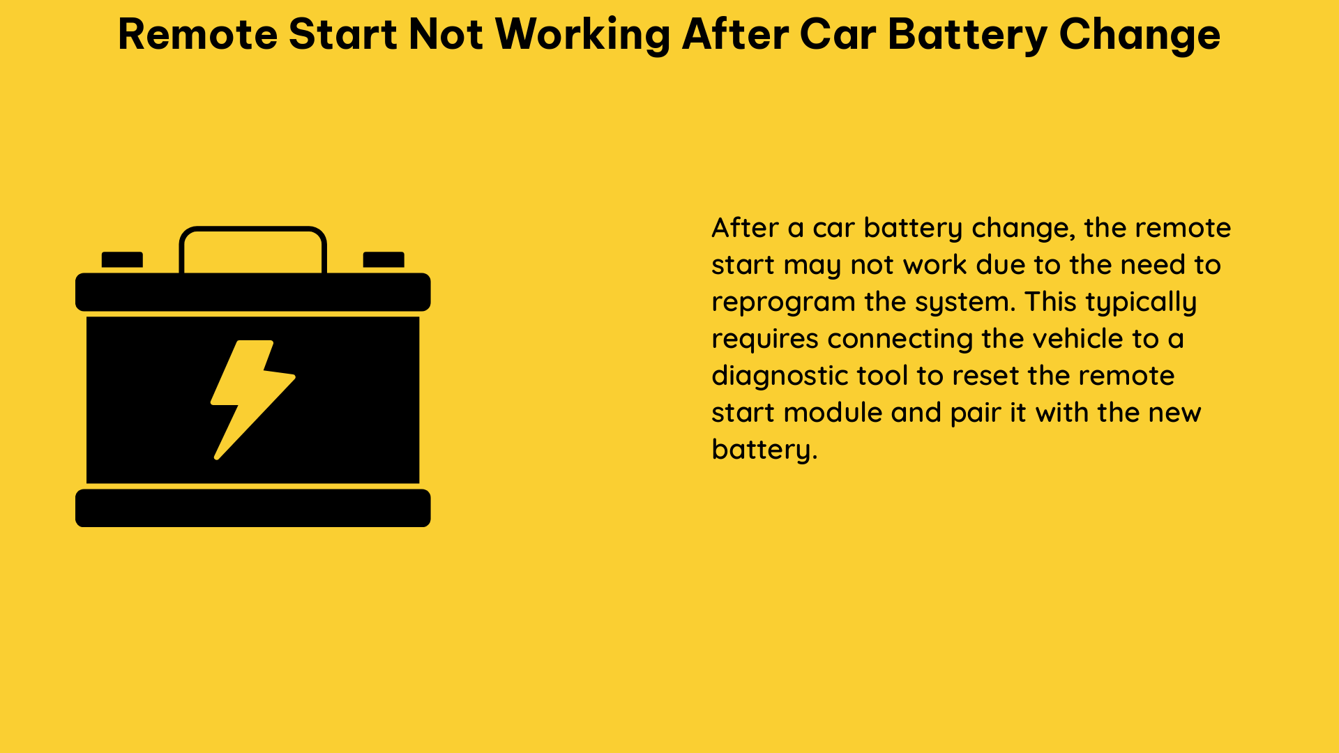 remote start not working after car battery change