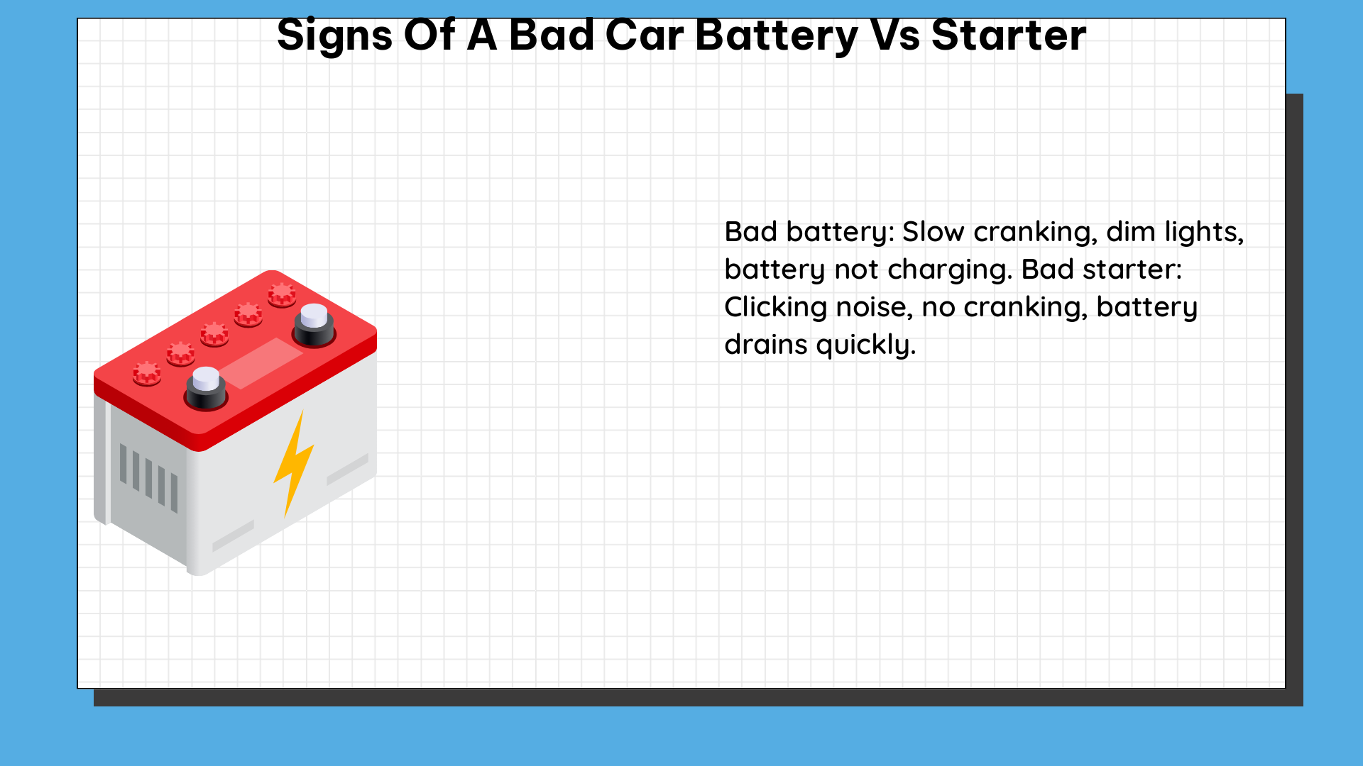 signs of a bad car battery vs starter 1