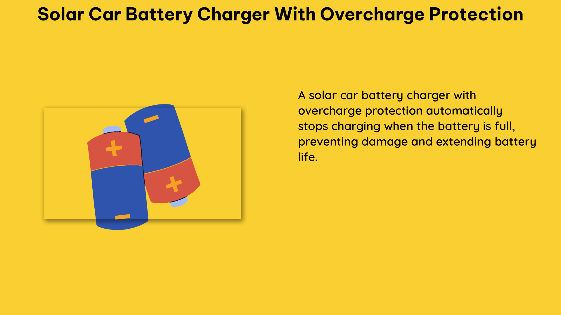 solar car battery charger with overcharge protection