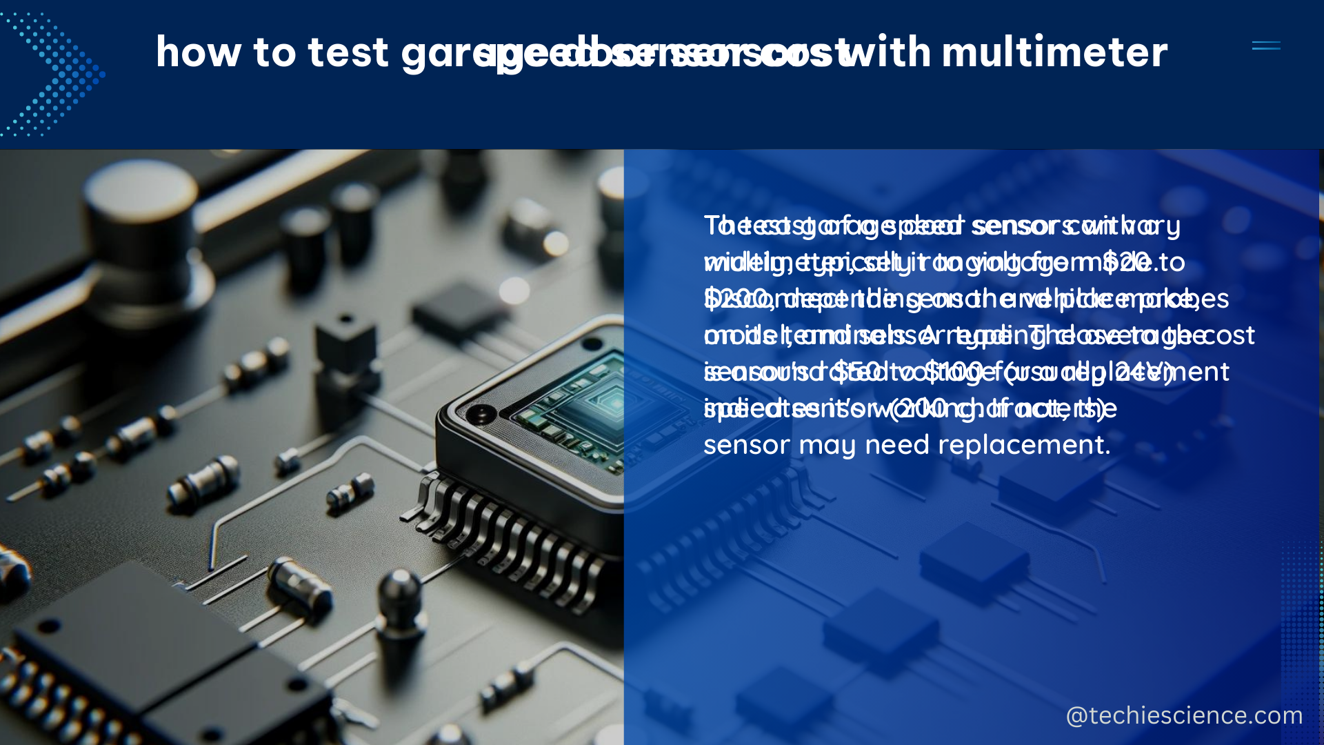 speed sensor cost