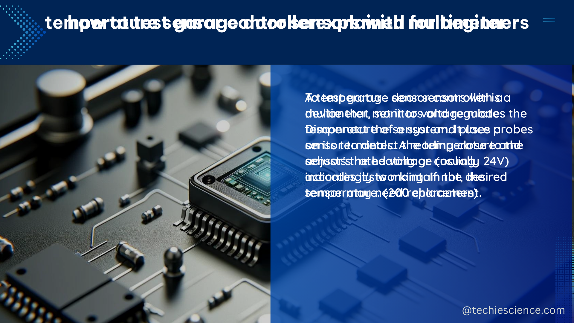 temperature sensor controllerexplained for beginners