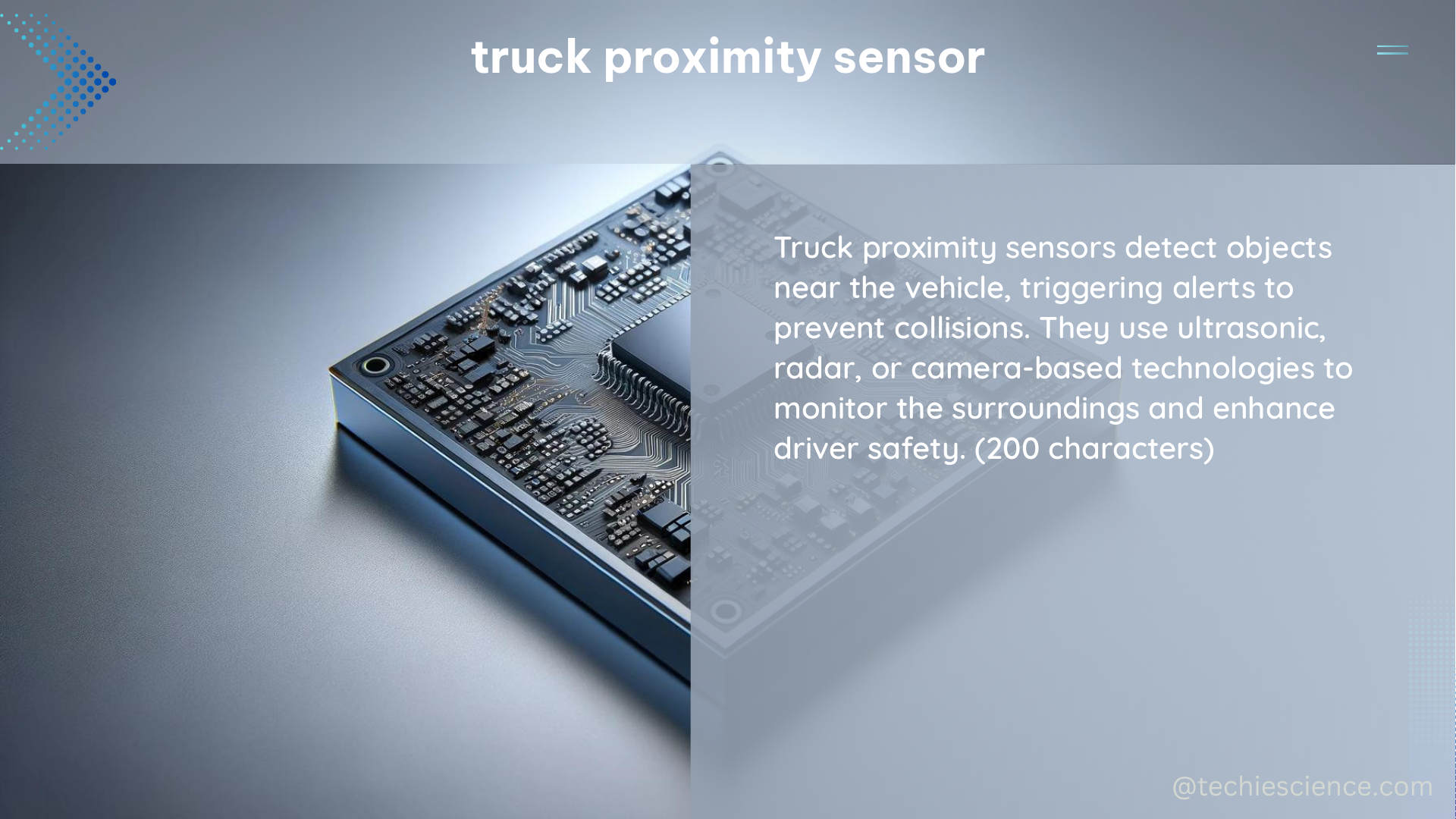 truck proximity sensor