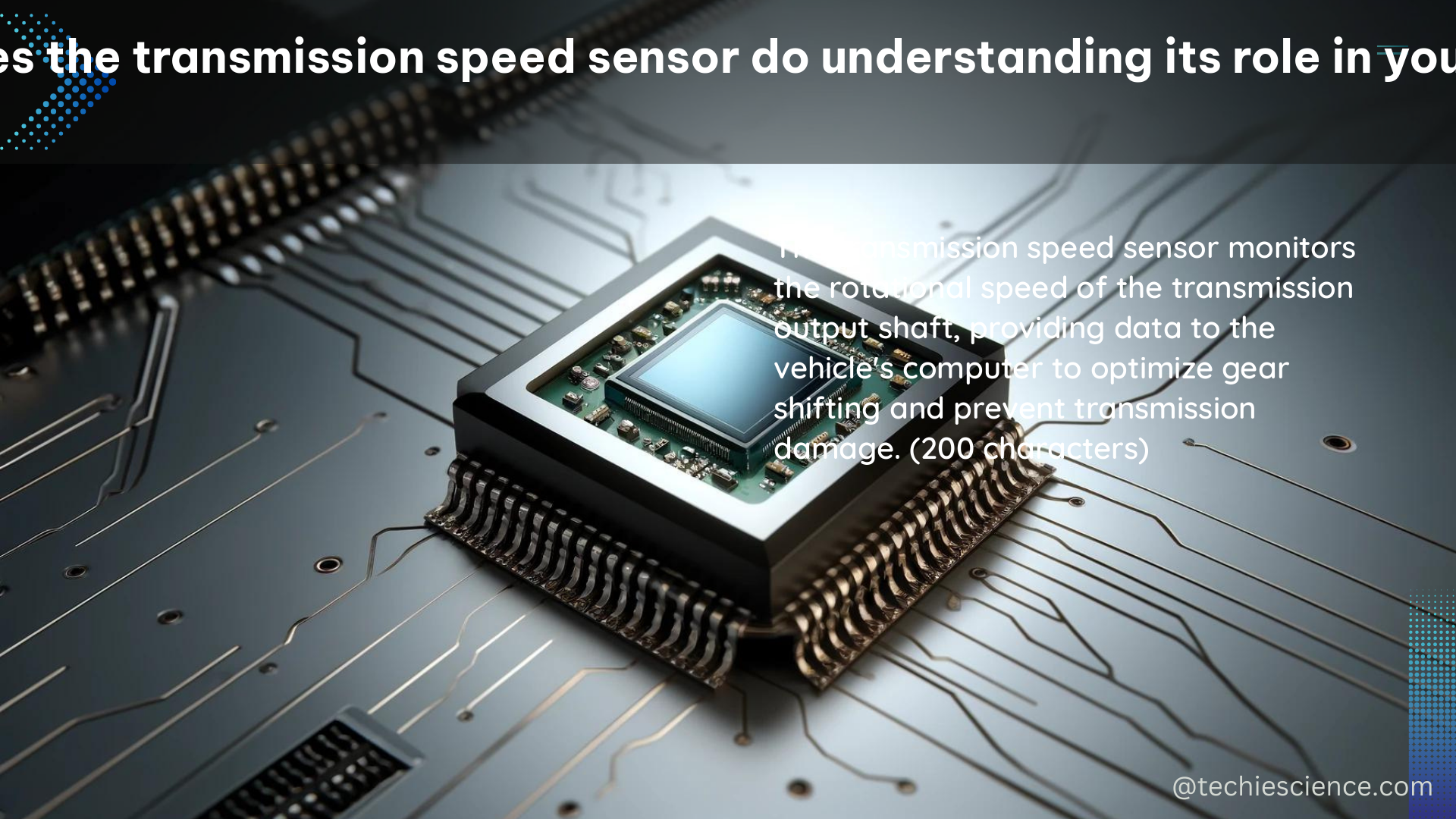 what does the transmission speed sensor do understanding its role in your vehicle