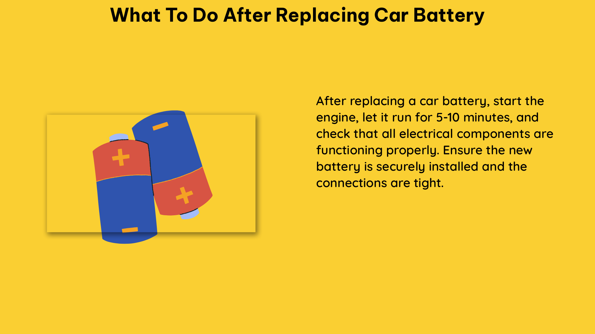 what to do after replacing car battery