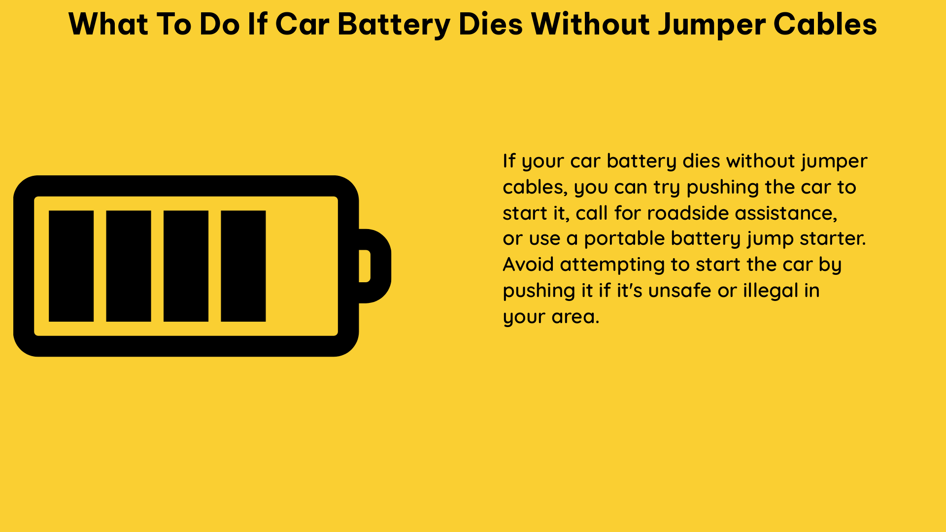 what to do if car battery dies without jumper cables