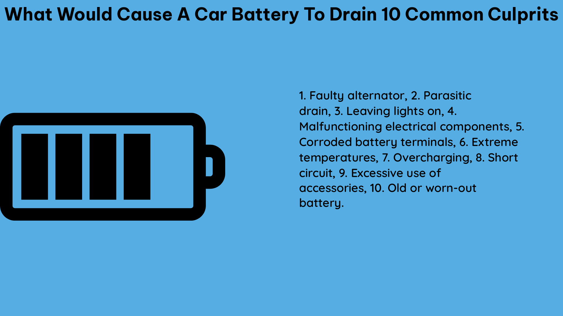 what would cause a car battery to drain 10 common culprits