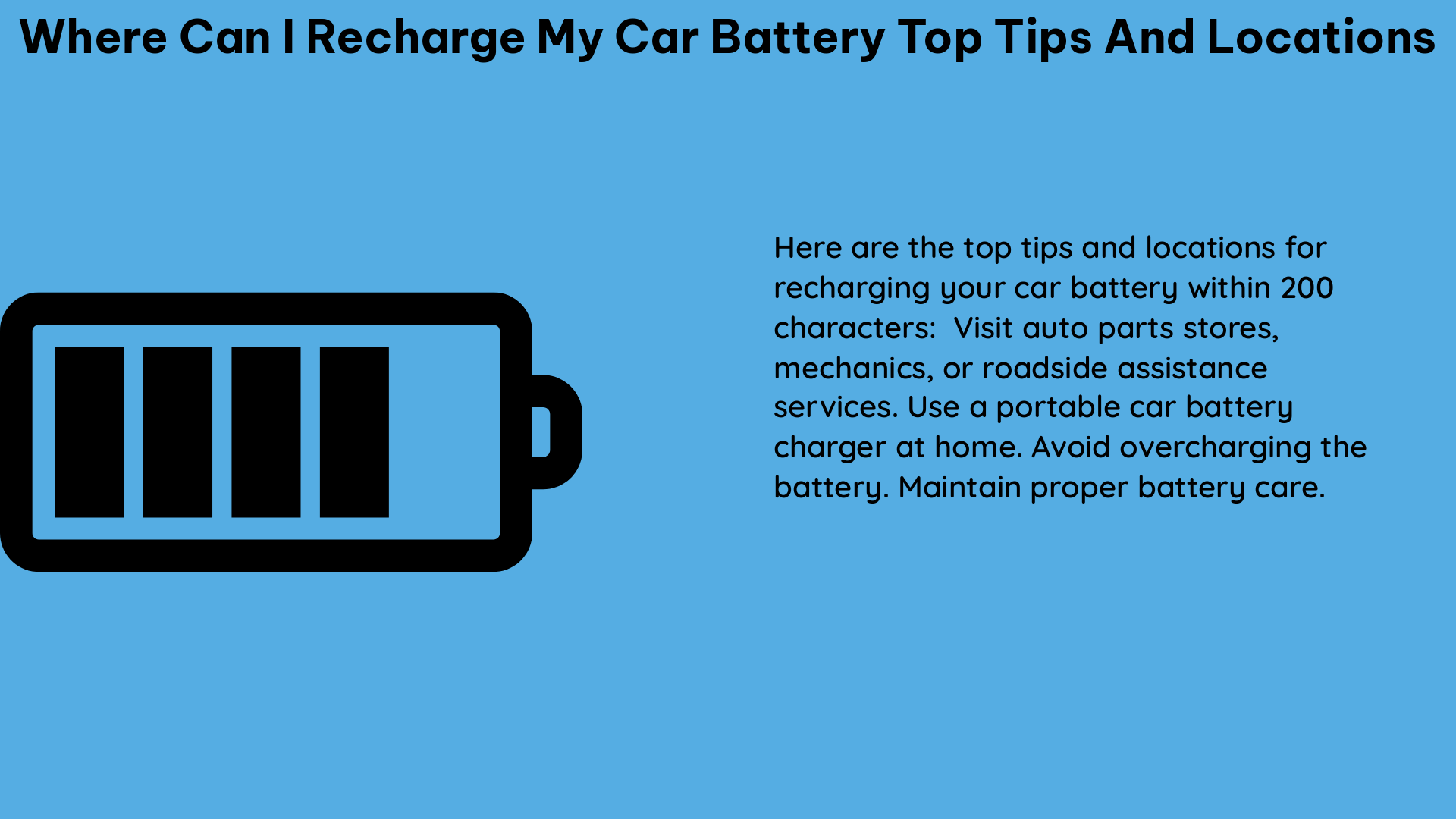 where can i recharge my car battery top tips and locations