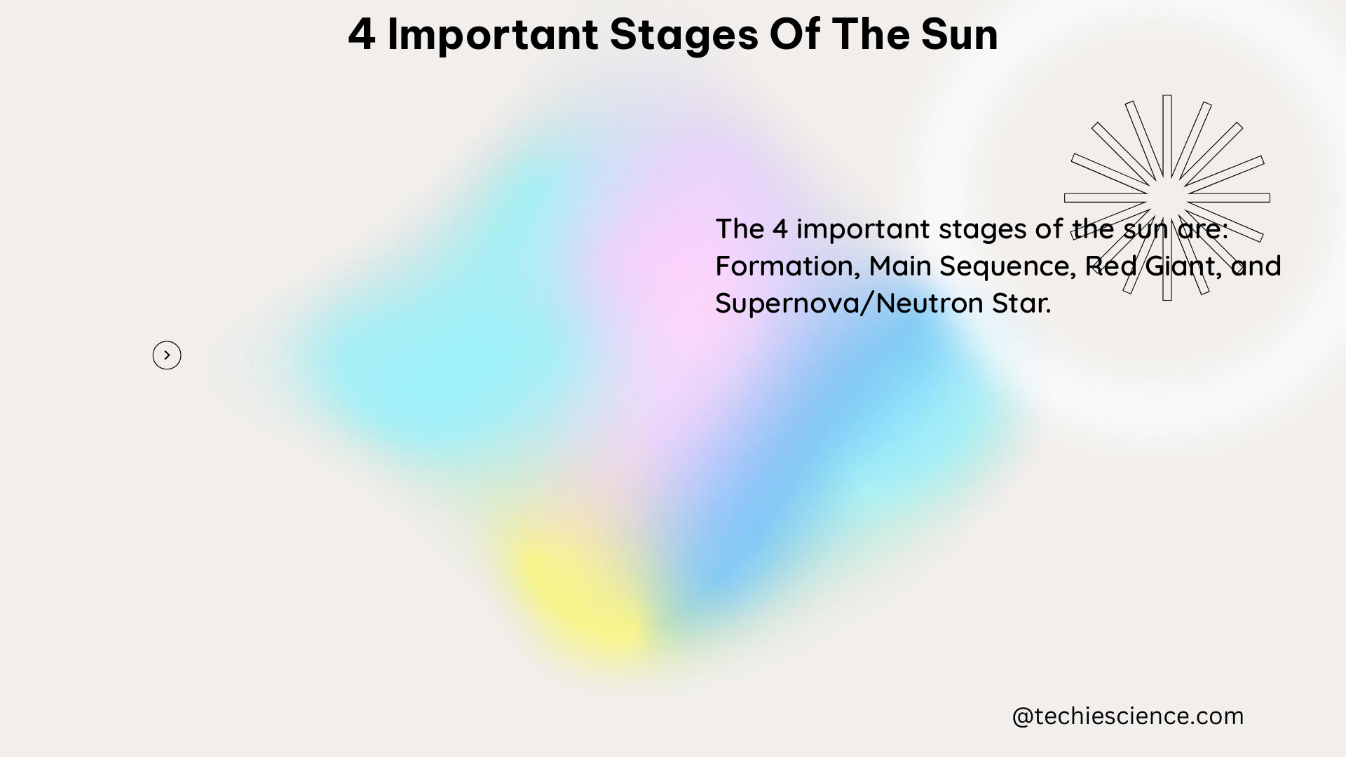 4 important stages of the sun