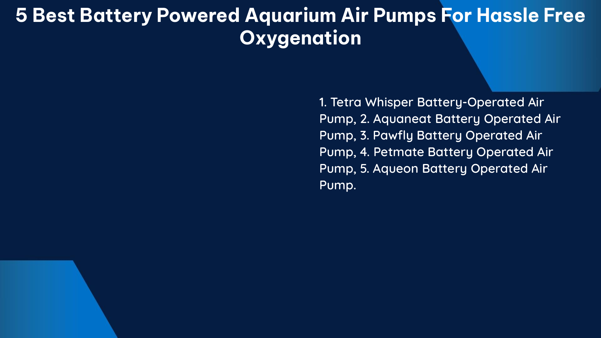 5 best battery powered aquarium air pumps for hassle free