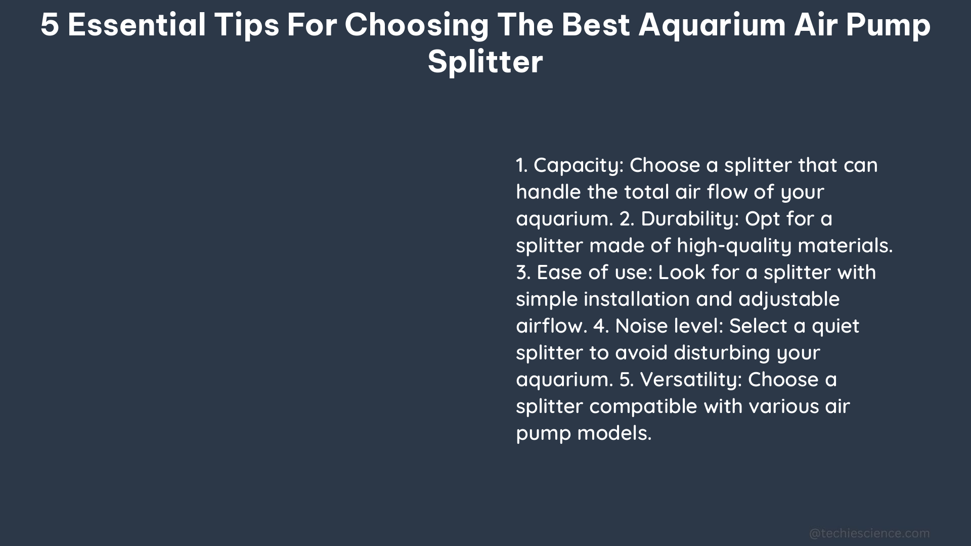 5 essential tips for choosing the best aquarium air pump splitter