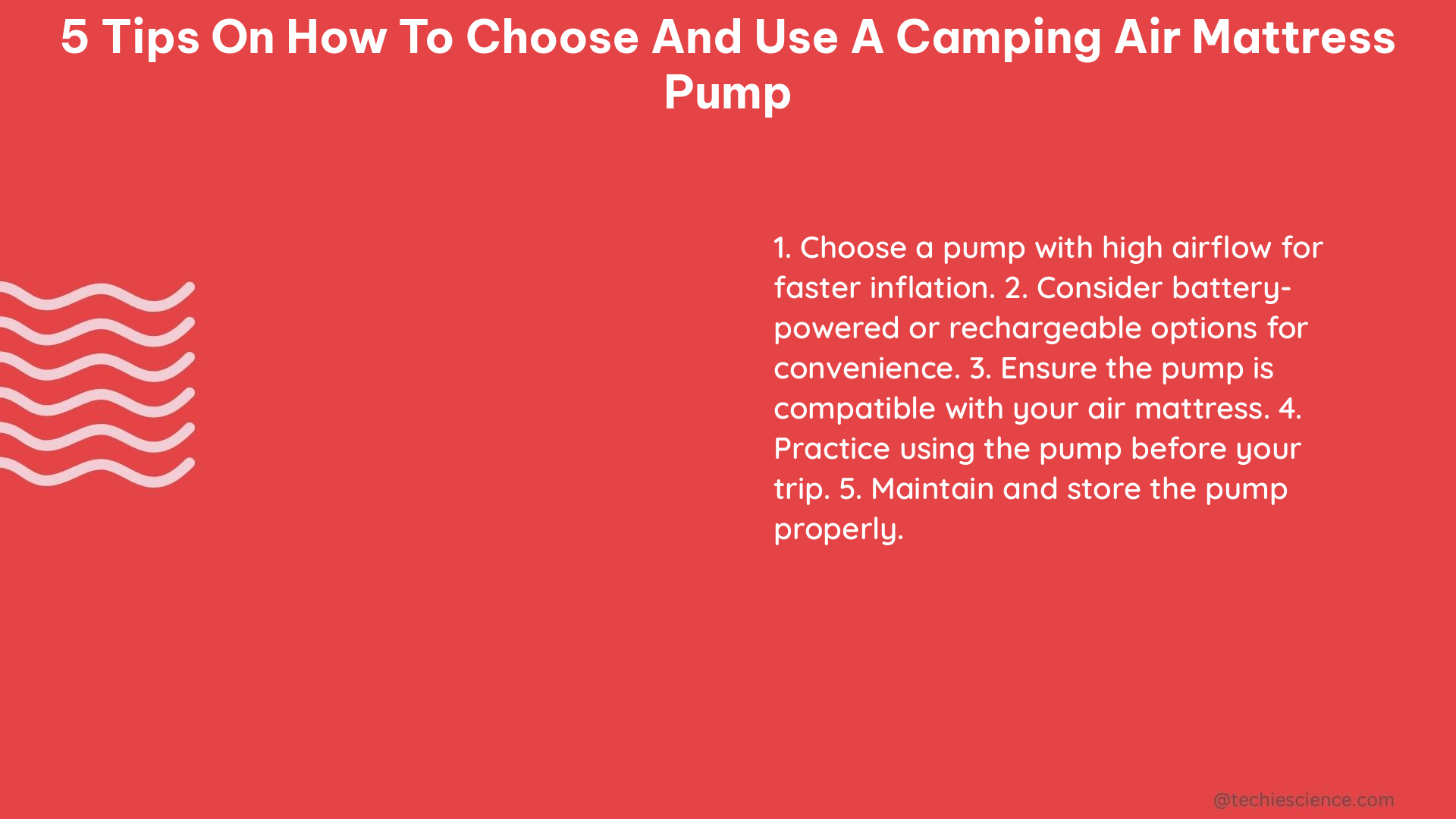 5 tips on how to choose and use a camping air mattress pump