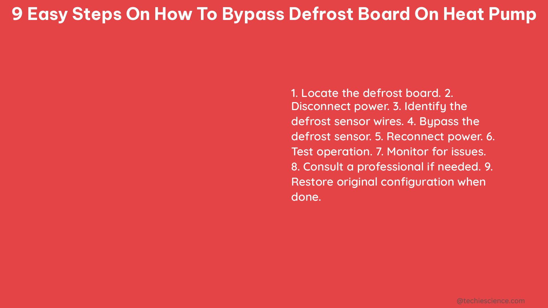 9 easy steps on how to bypass defrost board on heat pump