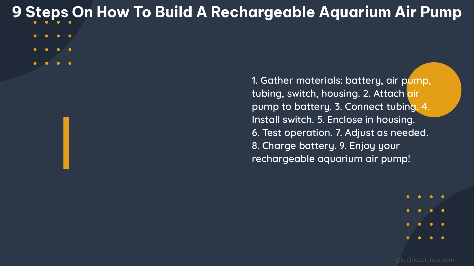 9 steps on how to build a rechargeable aquarium air pump