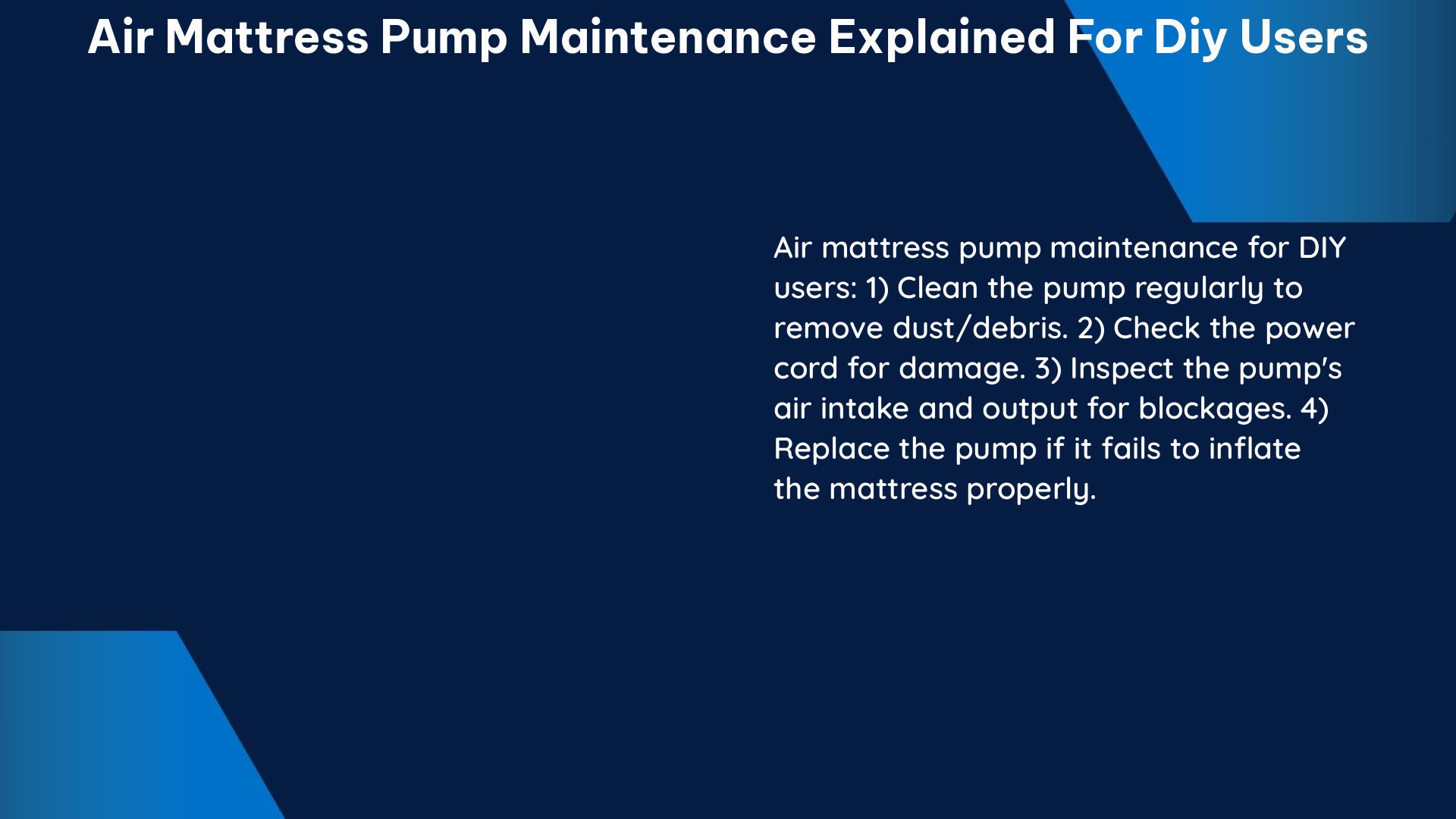 air mattress pump maintenance explained for diy users