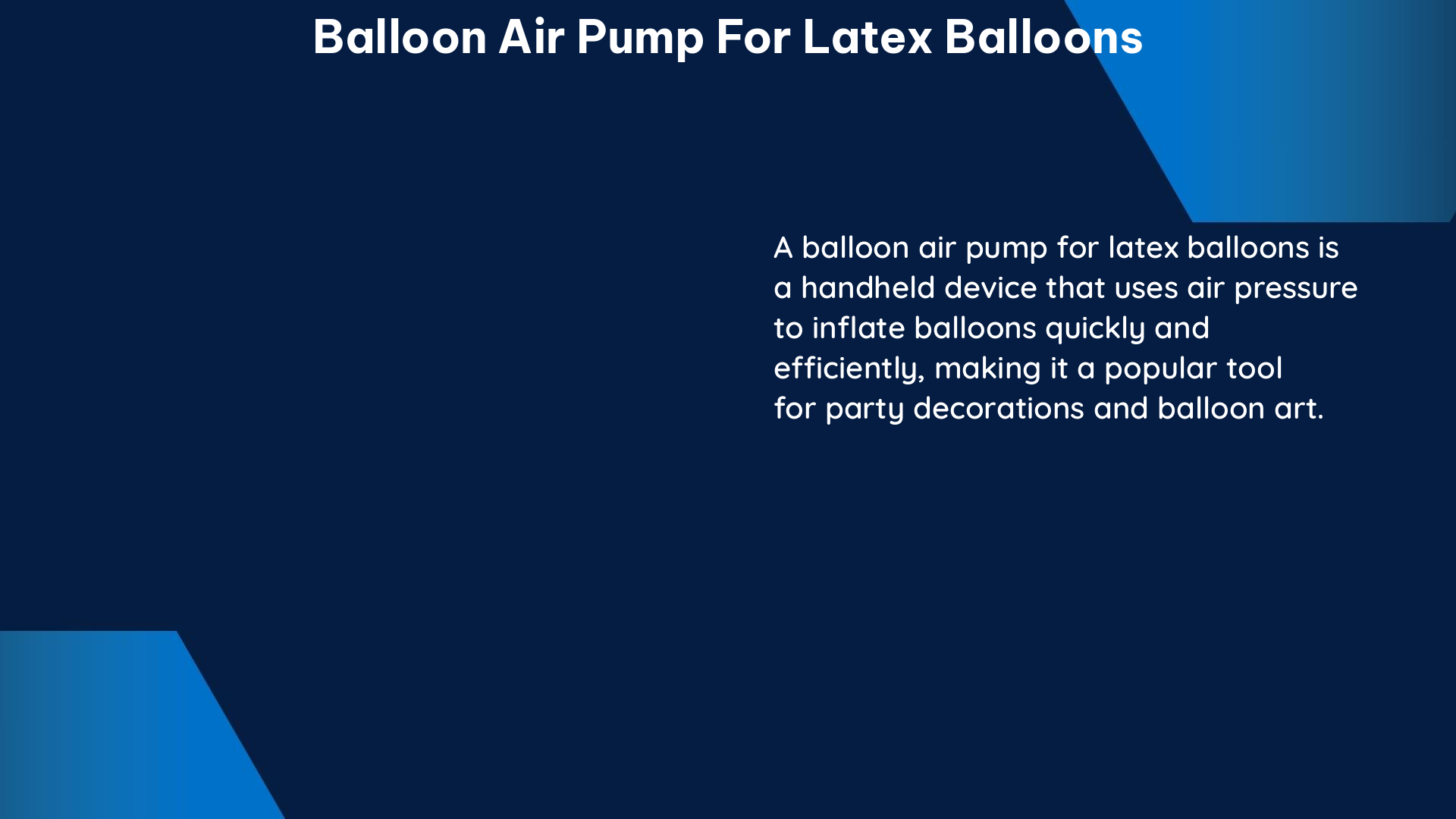 balloon air pump for latex balloons