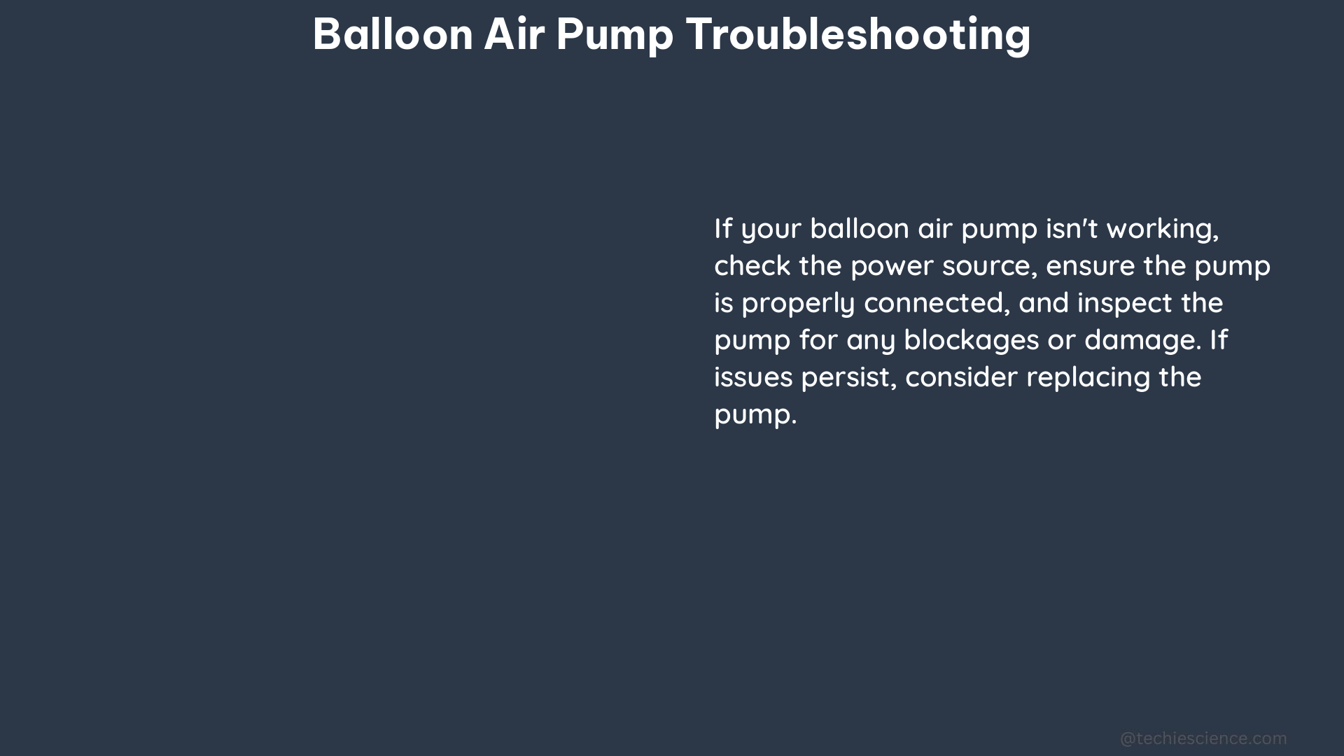 balloon air pump troubleshooting