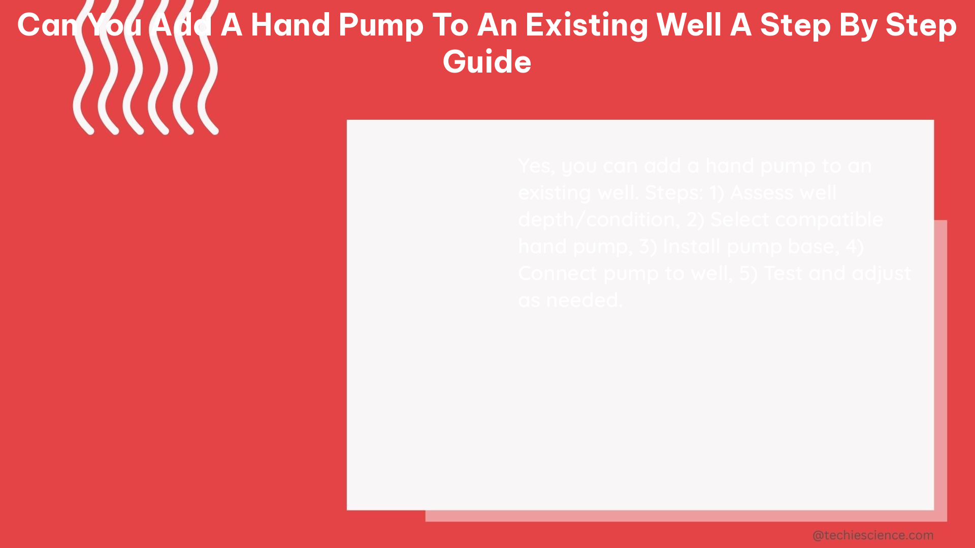 can you add a hand pump to an existing well a step by step guide