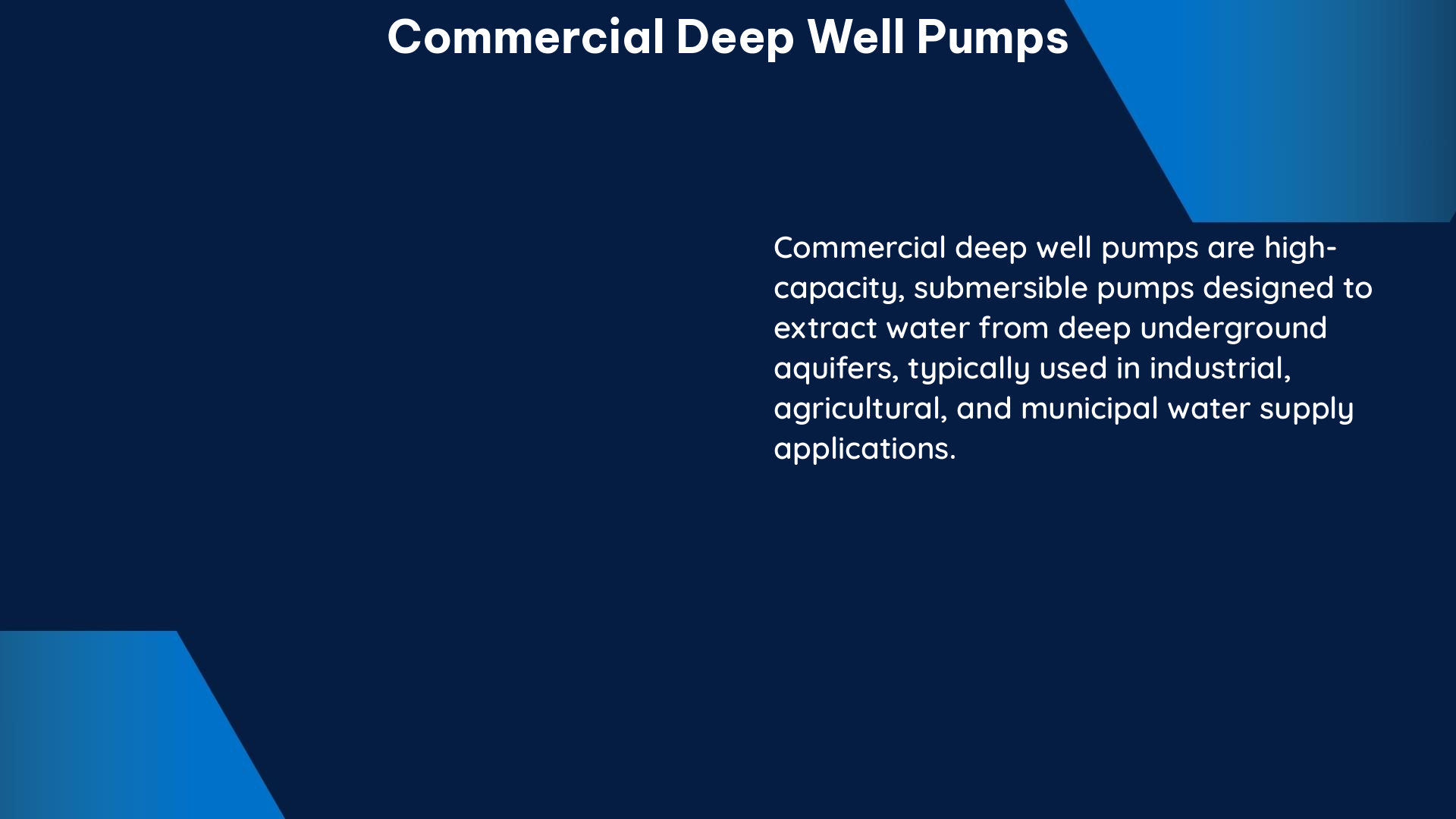 commercial deep well pumps