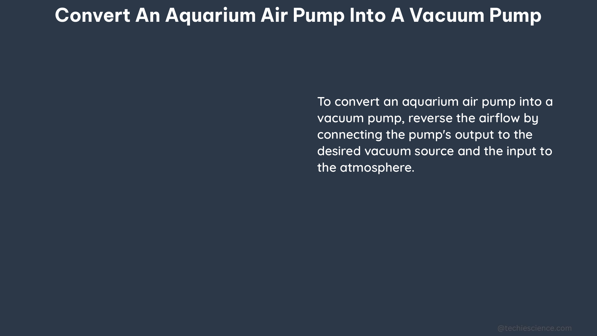 convert an aquarium air pump into a vacuum pump