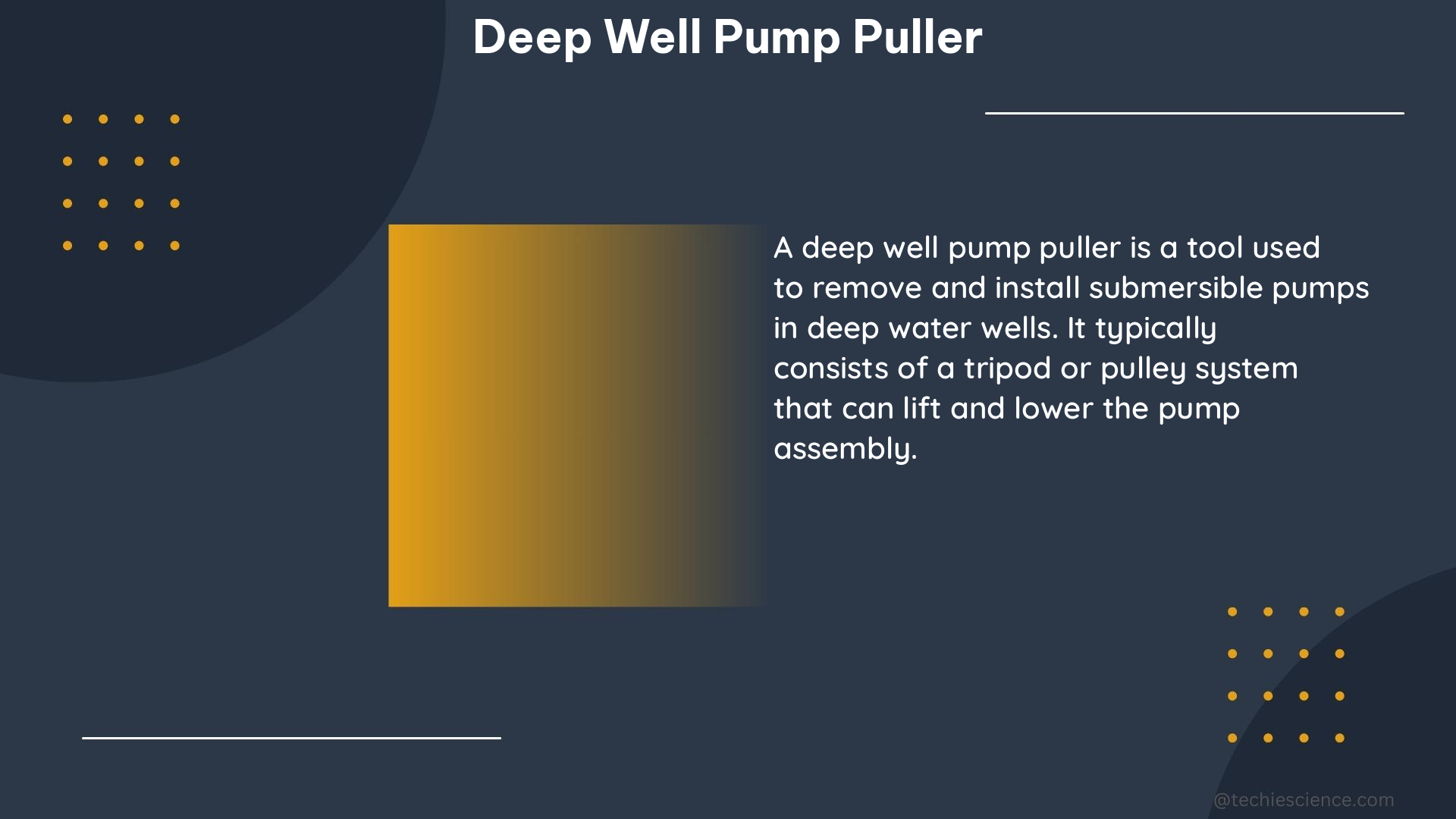 deep well pump puller