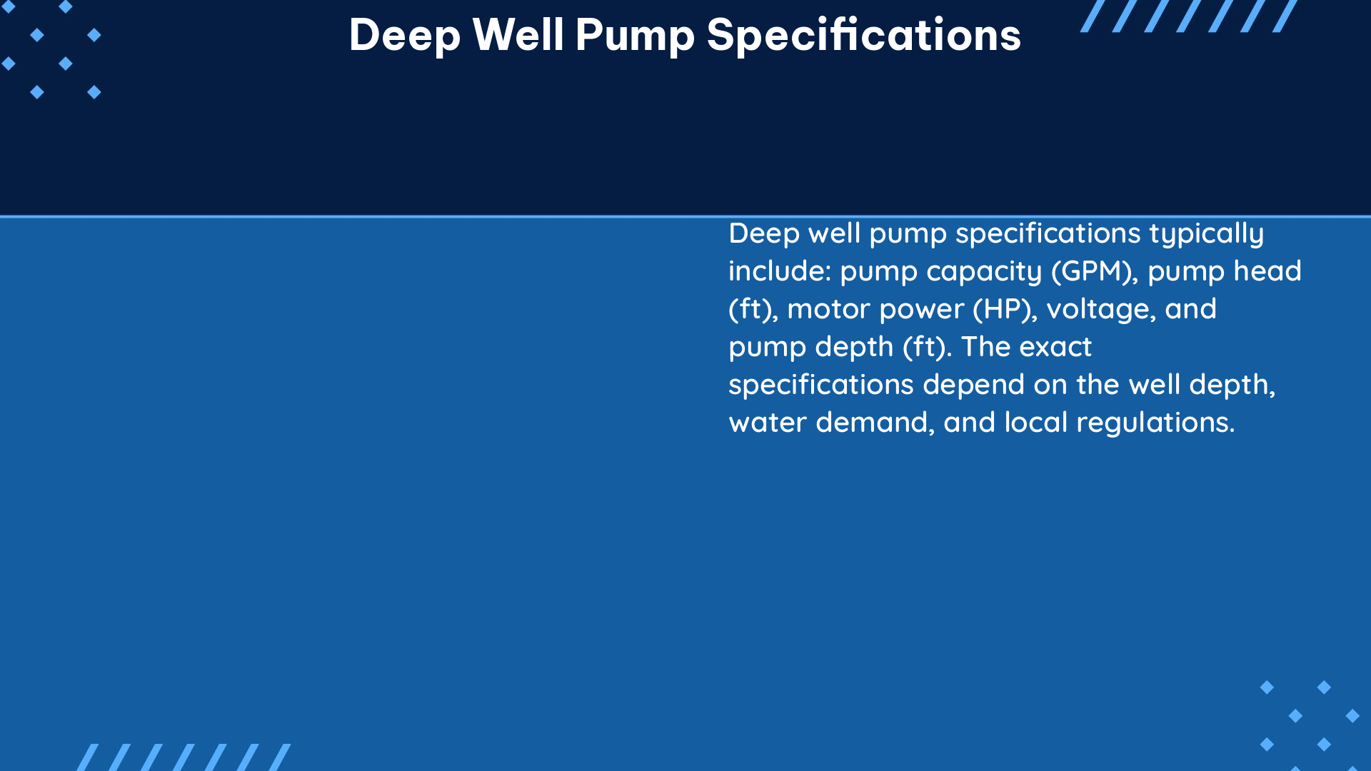 deep well pump specifications