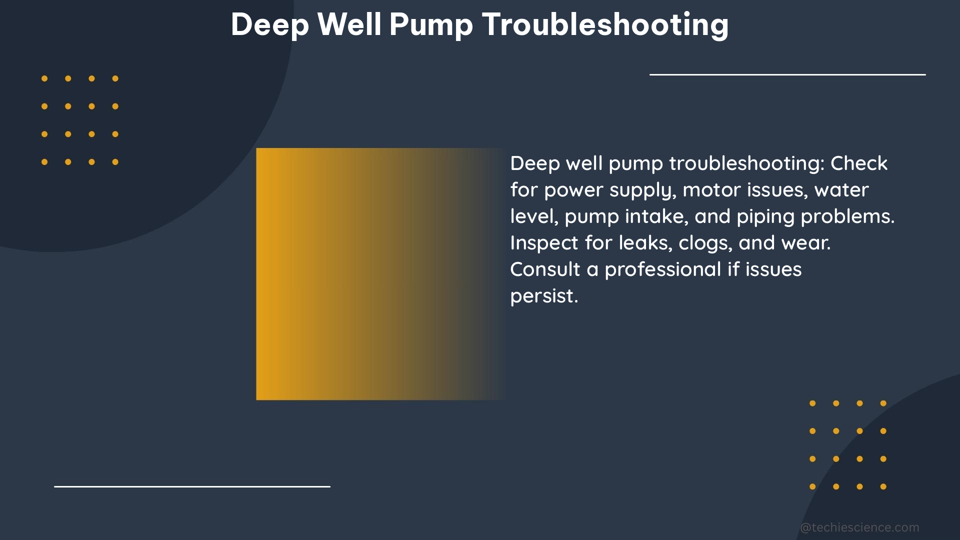 deep well pump troubleshooting