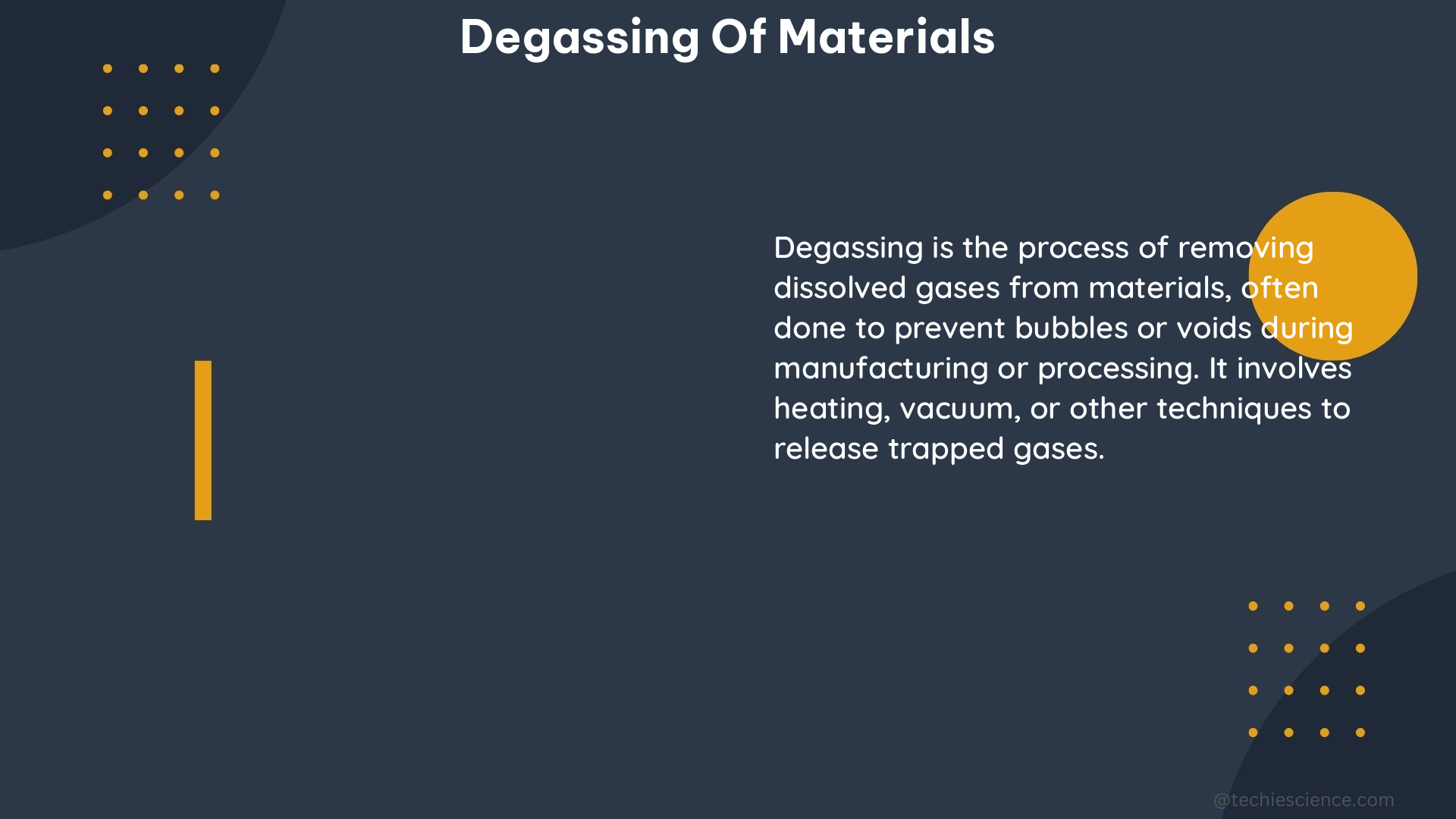 degassing of materials