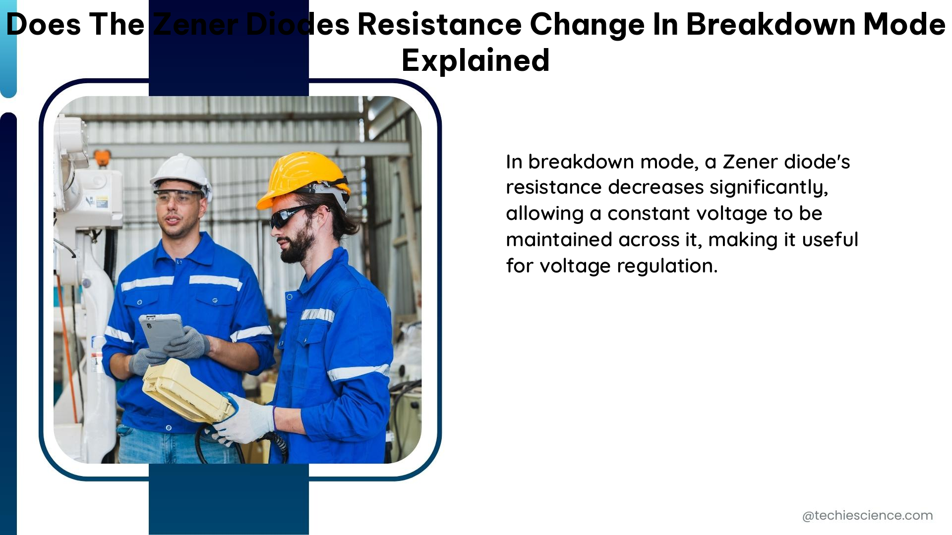 does the zener diodes resistance change in breakdown mode explained