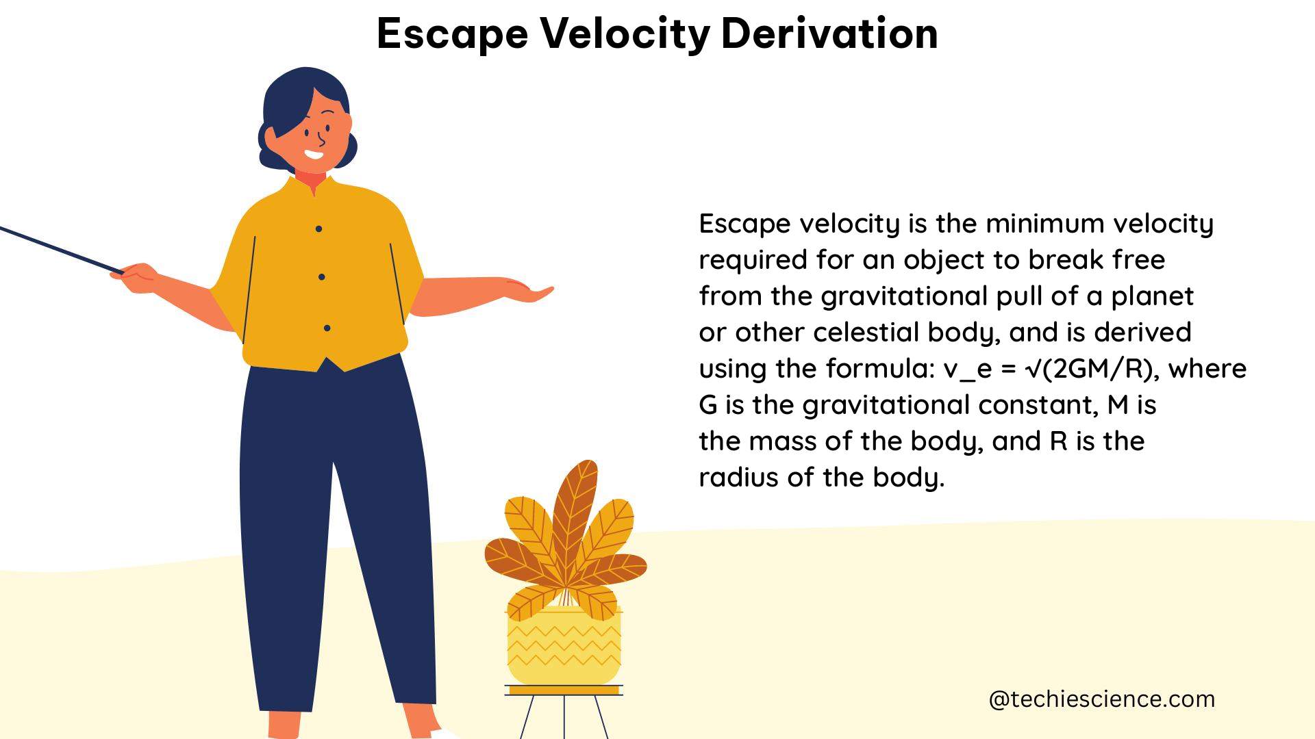 escape velocity derivation