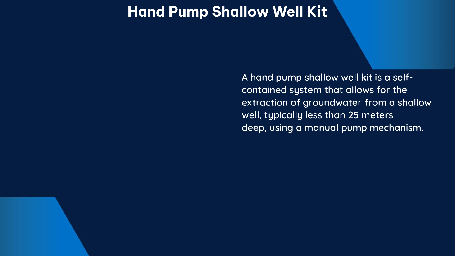 hand pump shallow well kit