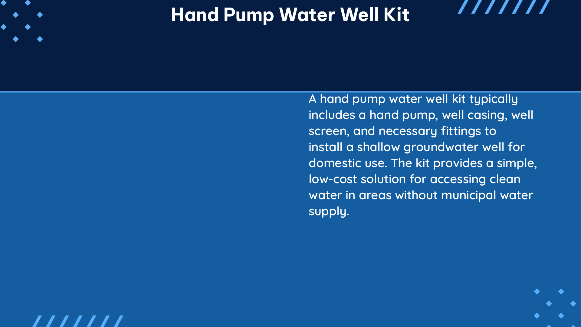 hand pump water well kit