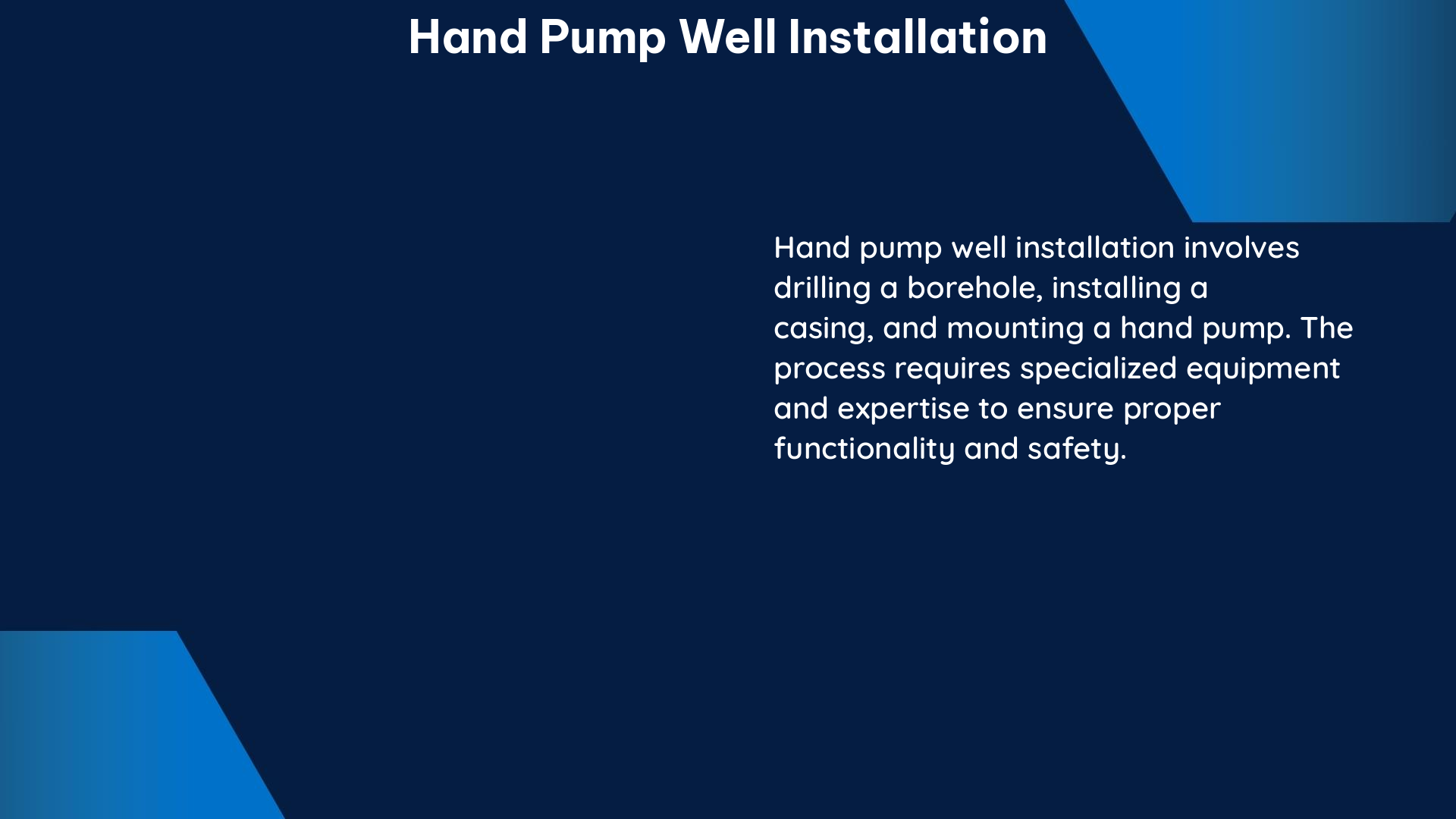 hand pump well installation