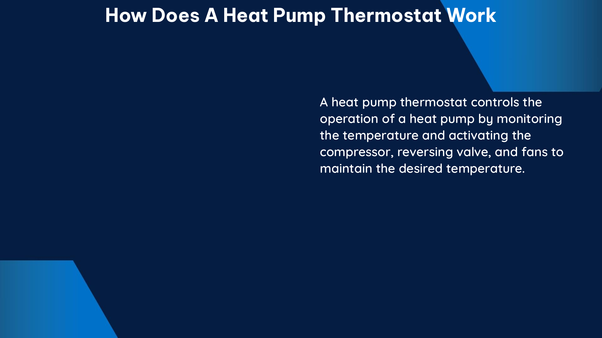 how does a heat pump thermostat work