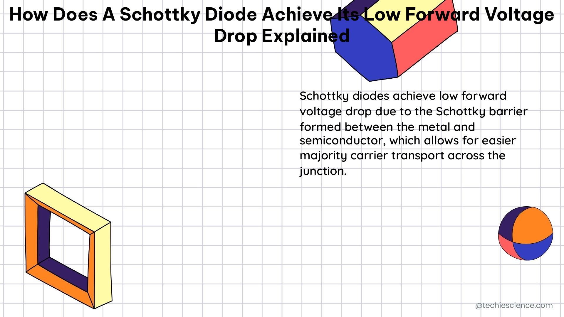 how does a schottky diode achieve its low forward voltage drop explained